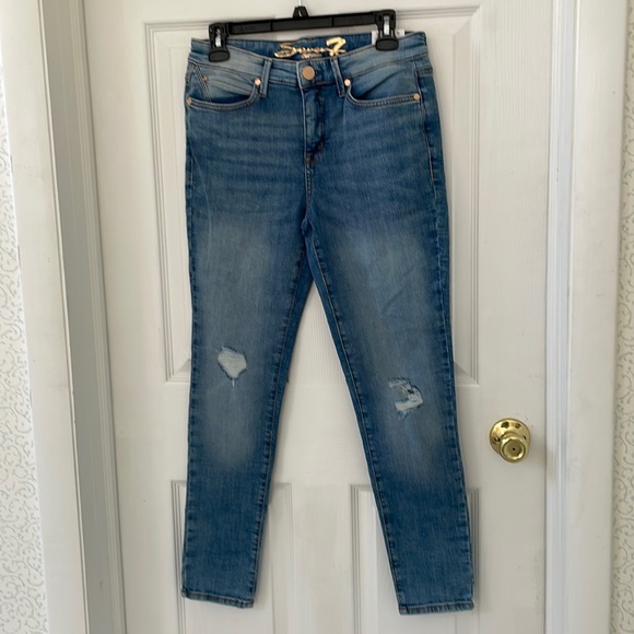 Seven7 Printed Corduroy High Rise Skinny Pants Size 10